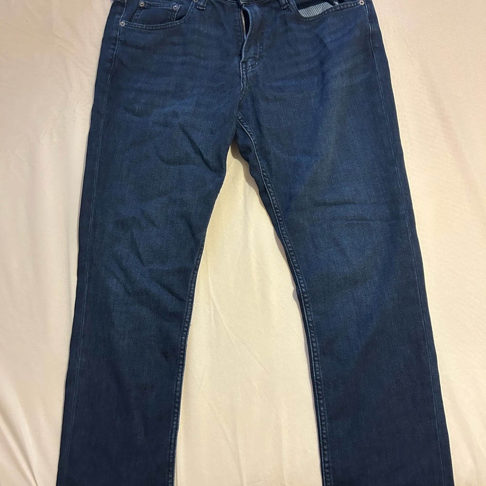Bonobos Slim Taper 35x30 stretch lightweight jeans dark wash